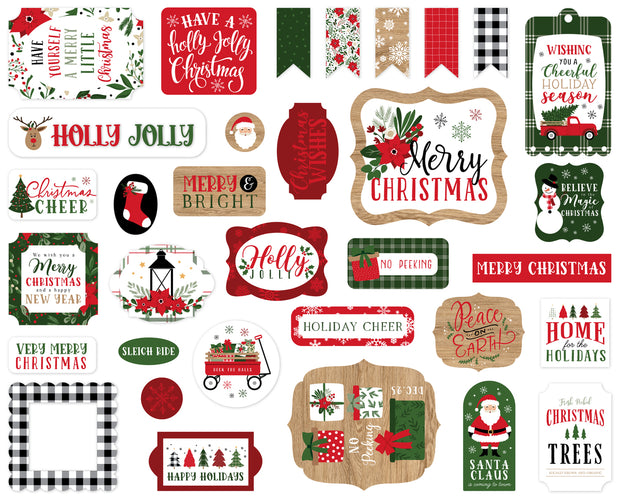 Echo Park Cardstock Ephemera 33/Pkg Icons, Jingle All The Way