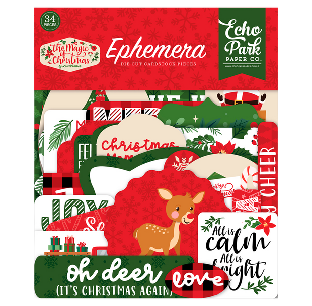 Echo Park The Magic Of Christmas Ephemera (33 Pieces)
