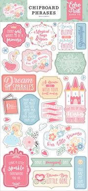 Our Little Princess 6x13 Chipboard Phrases