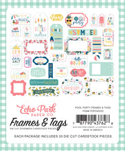 Echo Park Cardstock Ephemera 33/Pkg Frames & Tags, Pool Party