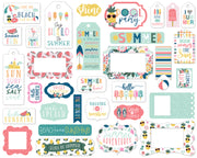 Echo Park Cardstock Ephemera 33/Pkg Frames & Tags, Pool Party