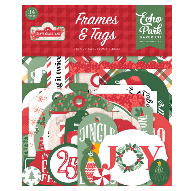 Echo Park Santa Claus Frames & Tags (33 Pieces)