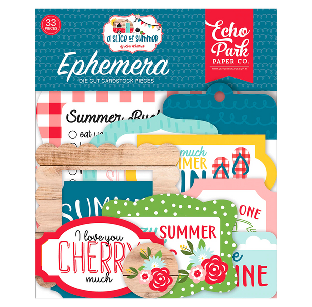 Echo Park Cardstock Ephemera 33/Pkg Icons, A Slice Of Summer