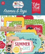 Echo Park Cardstock Ephemera 33/Pkg Frames & Tags, A Slice Of Summer