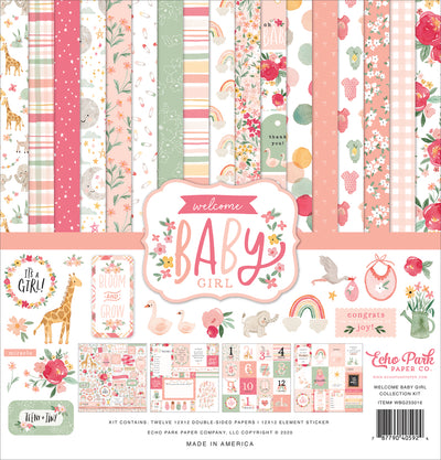 Echo Park Collection Kit 12"X12" Welcome Baby Girl