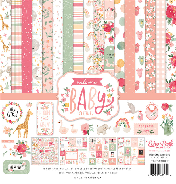 Echo Park Collection Kit 12"X12" Welcome Baby Girl