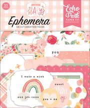 Echo Park Cardstock Ephemera 33/Pkg Icons, Welcome Baby Girl