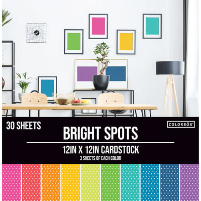 Colorbök 12x12 Smooth Cardstock Bright Spots (30 Sheets)