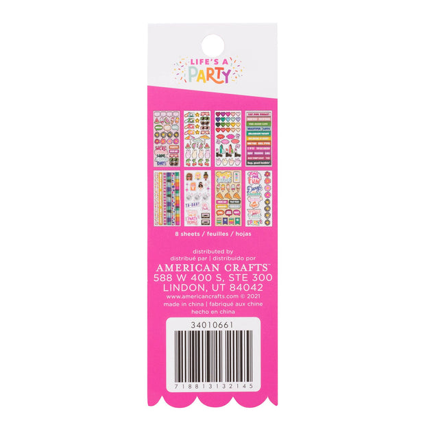 Damask Love Life's a Party Mini Sticker Book Transparent Holographic (8 Sheets)