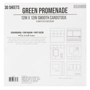 Colorbök 78lb Smooth Cardstock 12"X12" 30/Pkg Green Promenade