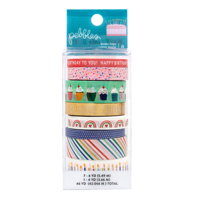 Pebbless Inc Happy Cake Day Washi Tape 8pc