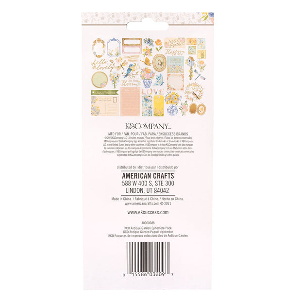 K & Company Antique Garden Ephemera Gold Foil (40 Piece)