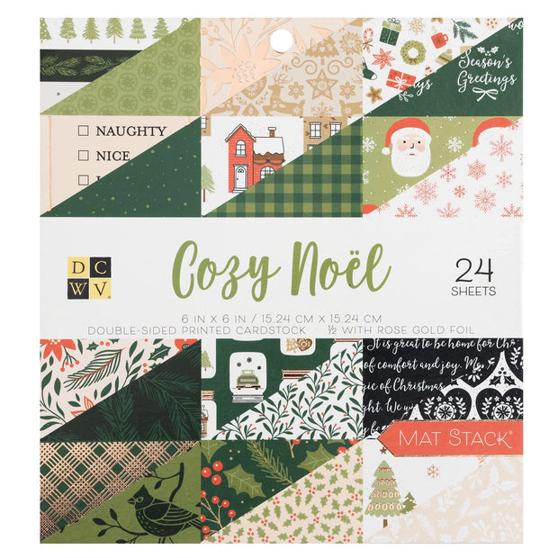 DCWV 6x6 Cozy Noel Double Sided Gold Foil (24 Sheets)