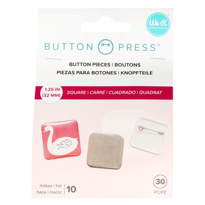 We R Memory Keepers Button Press Refill Pack 10/Pkg Square (31mm)