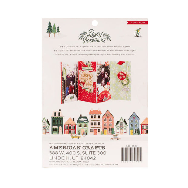 Crate Paper Single-Sided Card Making Pad 6"X8" 24/Pkg Busy Sidewalks