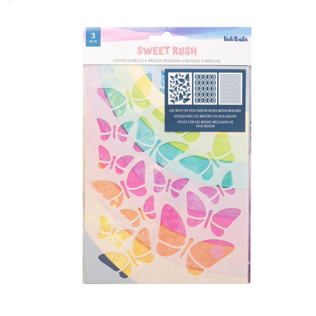 Vicki Boutin Sweet Rush Stencil Pack Flutter (3 Piece)