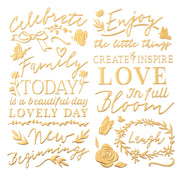 K & Company Antique Garden Dimensional Icons & Sentiments Puffy Metallic Gold Finish (90 Piece)