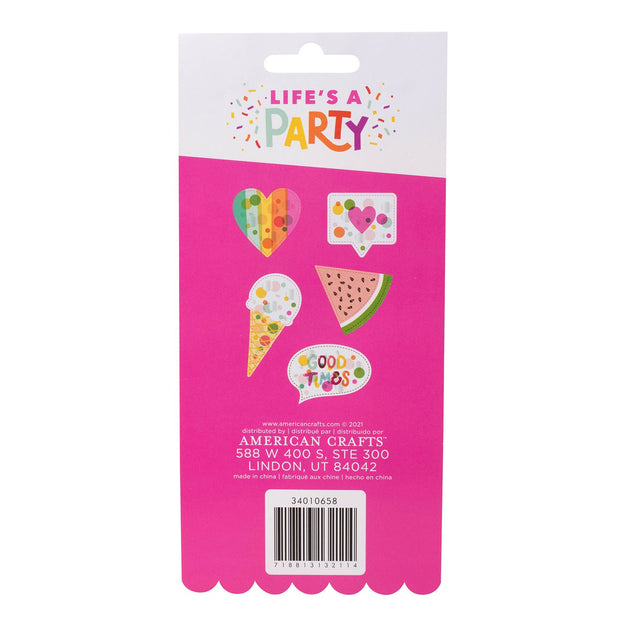 Damask Love Life's a Party Ephemera Vellum Confetti Shapes Stitching & Foil (5 Piece)