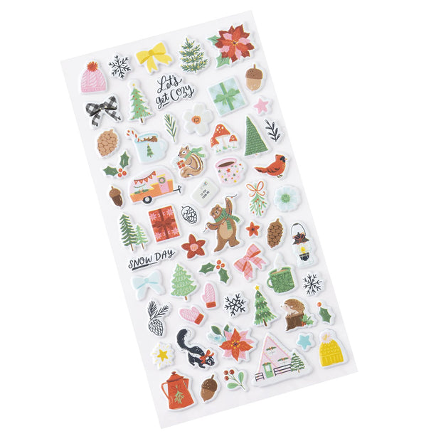 AC Crate Paper Mittens & Mistletoe Puffy Stickers (58 Pieces)