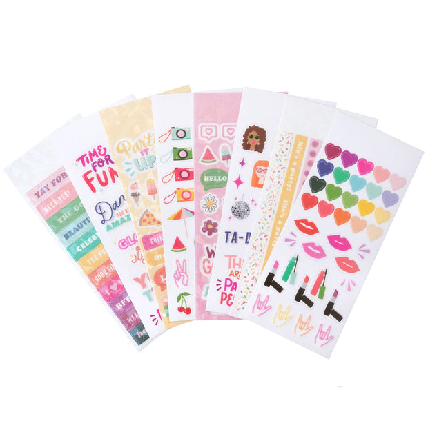 Damask Love Life's a Party Mini Sticker Book Transparent Holographic (8 Sheets)